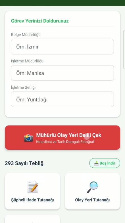OTS tutanaklar ve belgeler ekranı